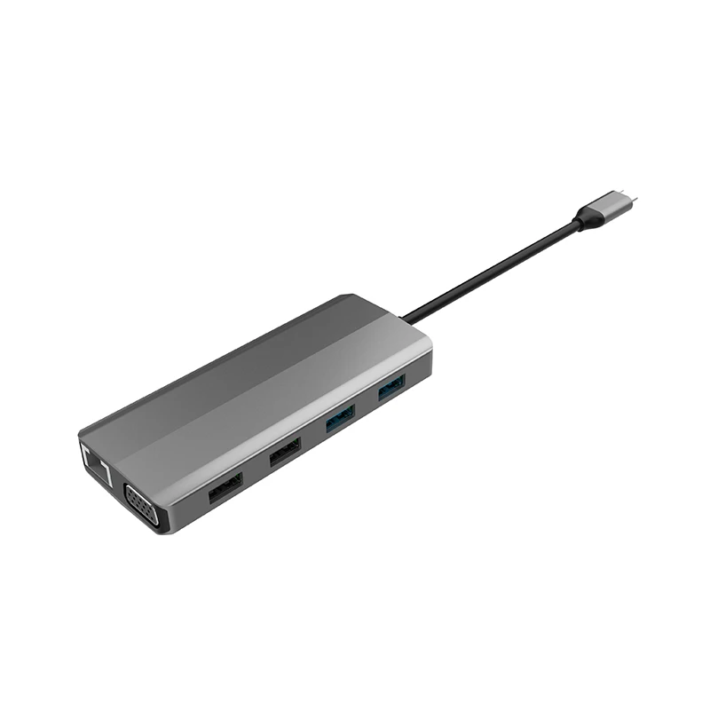  Портативный для путешествия дизайн алюминия высокой скорости 10 в 1 usb-кабель типа C usb Hub адаптер Usb-c Мини