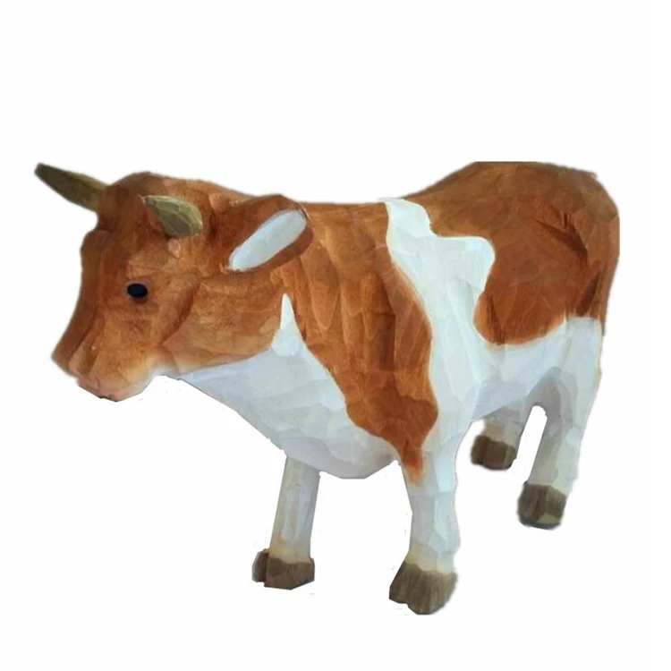 Декоративная резная вручную Деревянная Корова