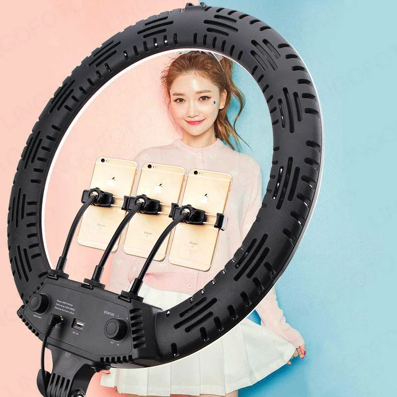 18 Inch R1 Fill Light With 160/210cm Tripod And Three Mobile Phone Holders UC9784 UC9785