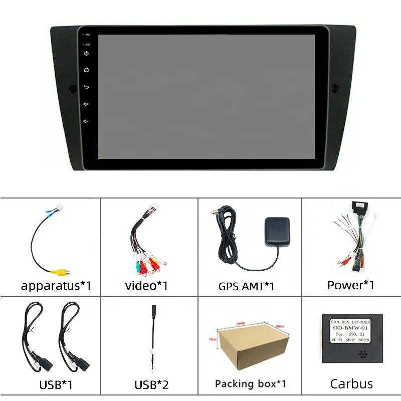 Best sellers 9 Inch android 9.1 Ram 1Gb Rom 16Gb Navigation Car Autoradio Radio for BMW E90 E91 E92 E93
