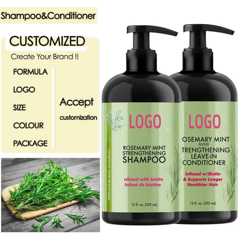 Luxury Rosemary Shampoo and Conditioner Set Hair Serum Custom Natural High-Quality Professional 300ML Plant-Based Hair Care