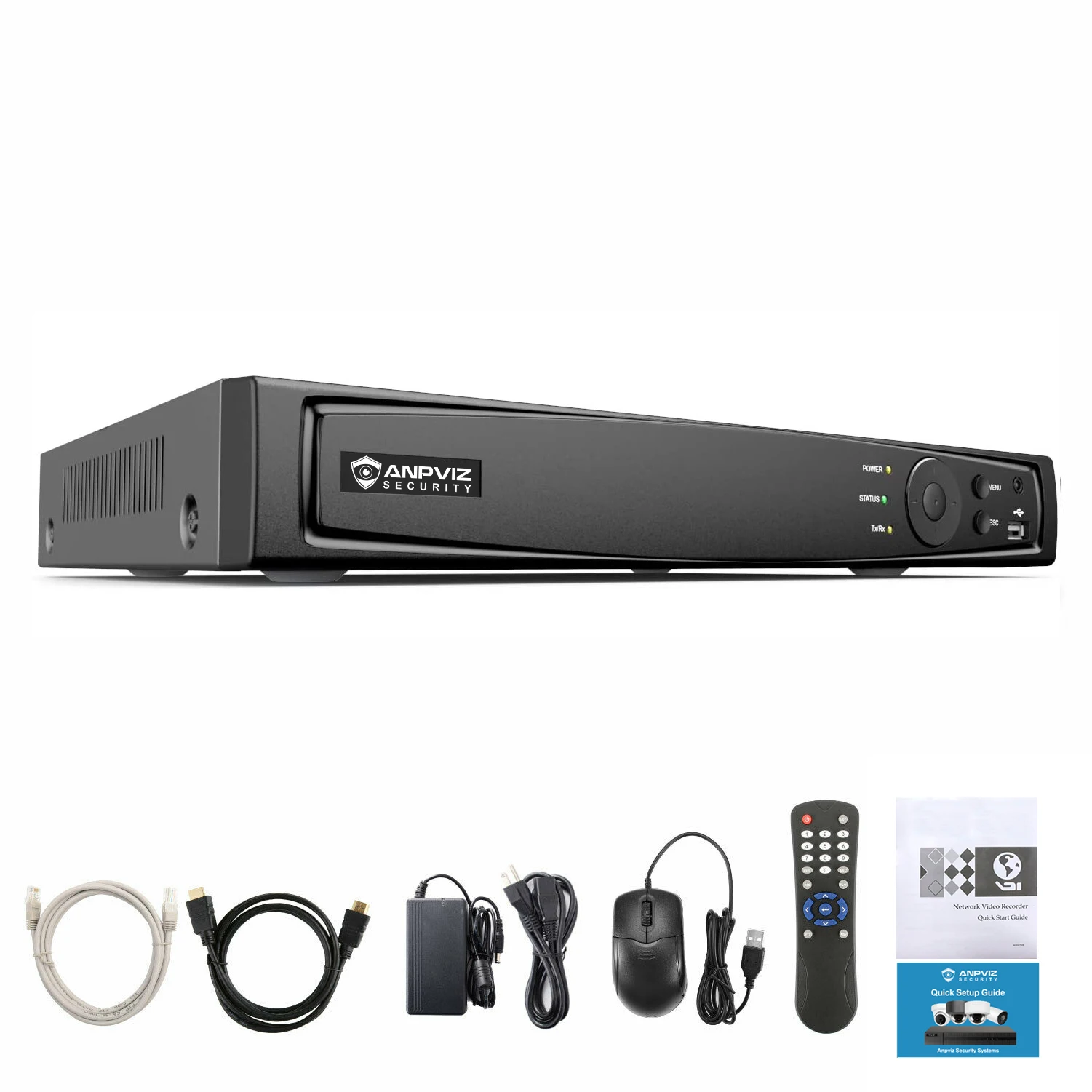  Anpviz DS-7616NI-Q2/16 P 4K 8MP 16ch h.265 NVR 16-ch интерфейс двухканальную аудиосвязь 2SATA 8 ТБ емкость для каждого диска 16 PoE