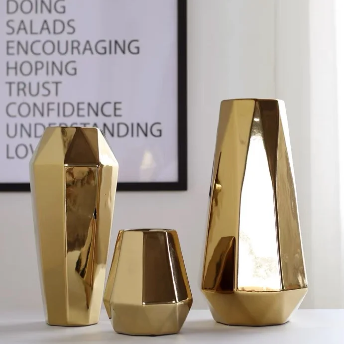 Wholesale luxury electroplate flower vase home living room tabletop decoration gold plating ceramic vases for flower.png