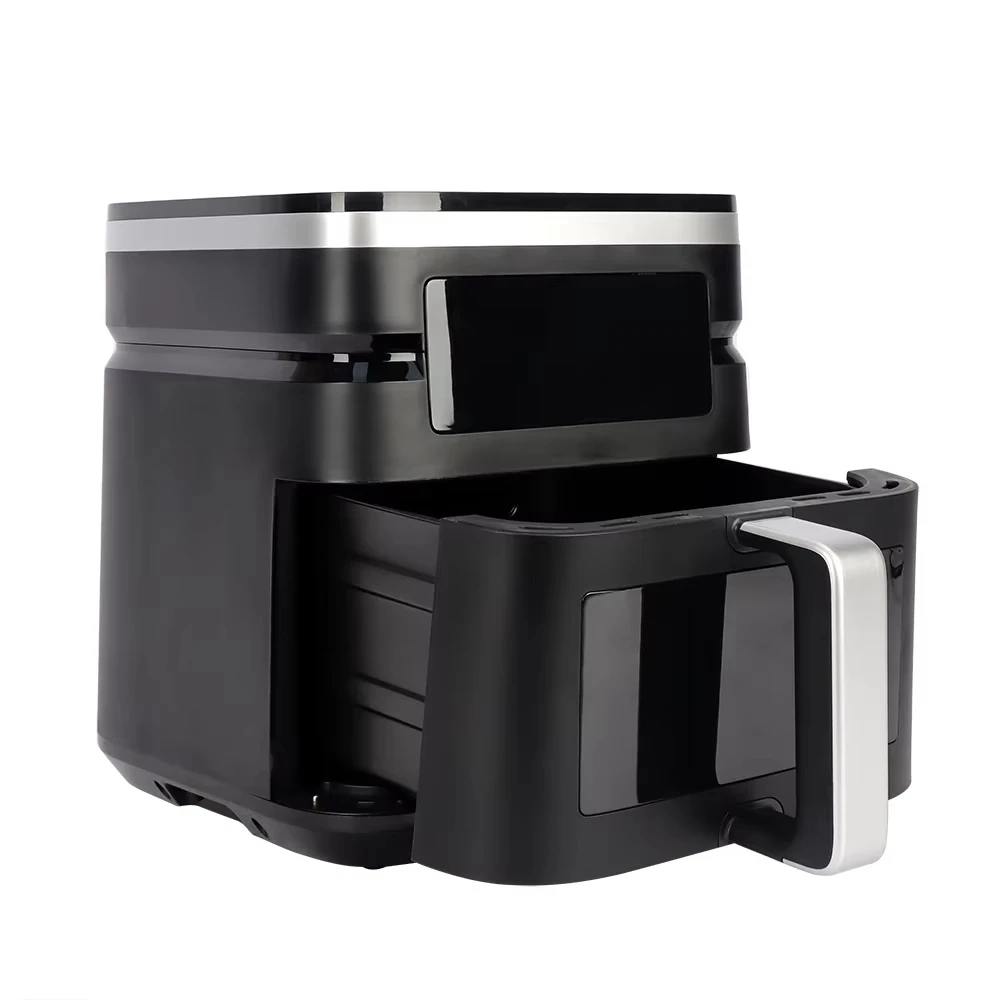 Visible Glass Window Digital Electric Upper and down two heating Air Fryer 7l Square Basket 2000w Unique Style Smart