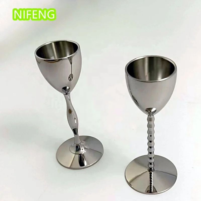 Stainless Steel Silver Glass Newly Design Wine Beer GlassSilver Wine Drinking Wine Glass Hot Selling Win Cocktails glass