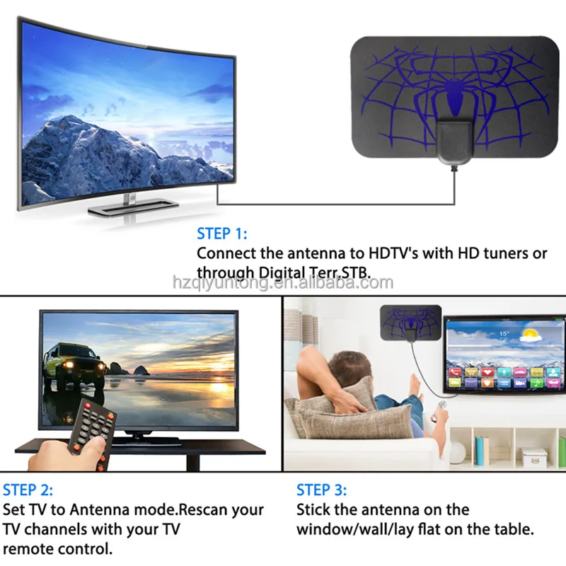 2024 Newest Portable HD Tv Antenna Indoor Support 4K 1080P Digital Antenna For All Older Tv Philippines