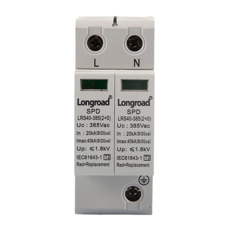 Solar Surge Protector Control System 2p Lightning Arrester Spd