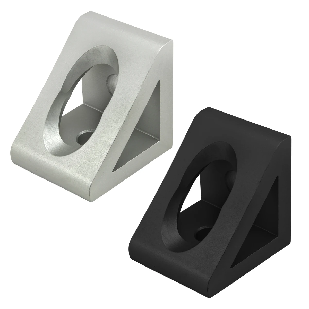 Aluminum 2020 CNC 90 degree 2 Hole Gusseted Inside Corner Bracket Block for extrusion profile connecting 30/40/45