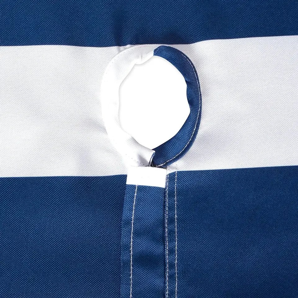 Outdoor Indoor Nautical Blue Cabana Stripe Printed Table Cloth Wipeble Waterproof Table Cloth With Zipper And Umbrella Hole