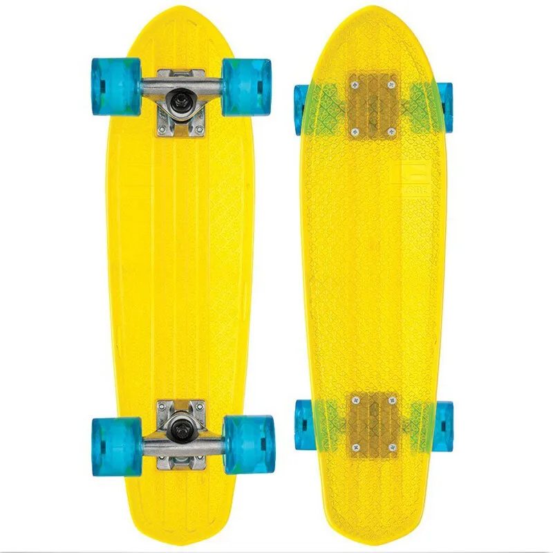 YSMLE Wholesale water print 22' inch Plastic Small Fish Board Four Flash Wheel Road Skateboard