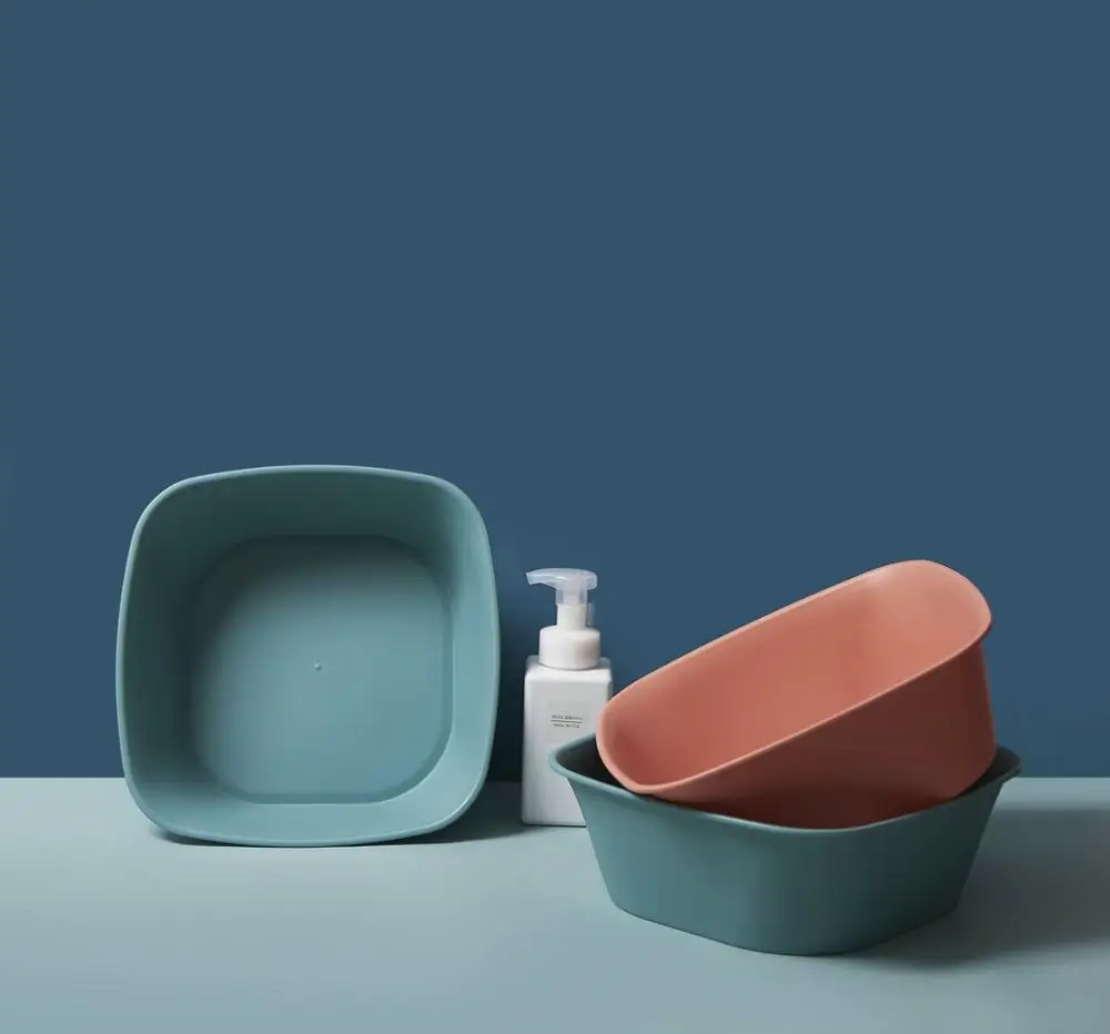 Cheap household plastic square basin high quality plastic basin multipurpose classic shape non toxic plastic basin for wholesale