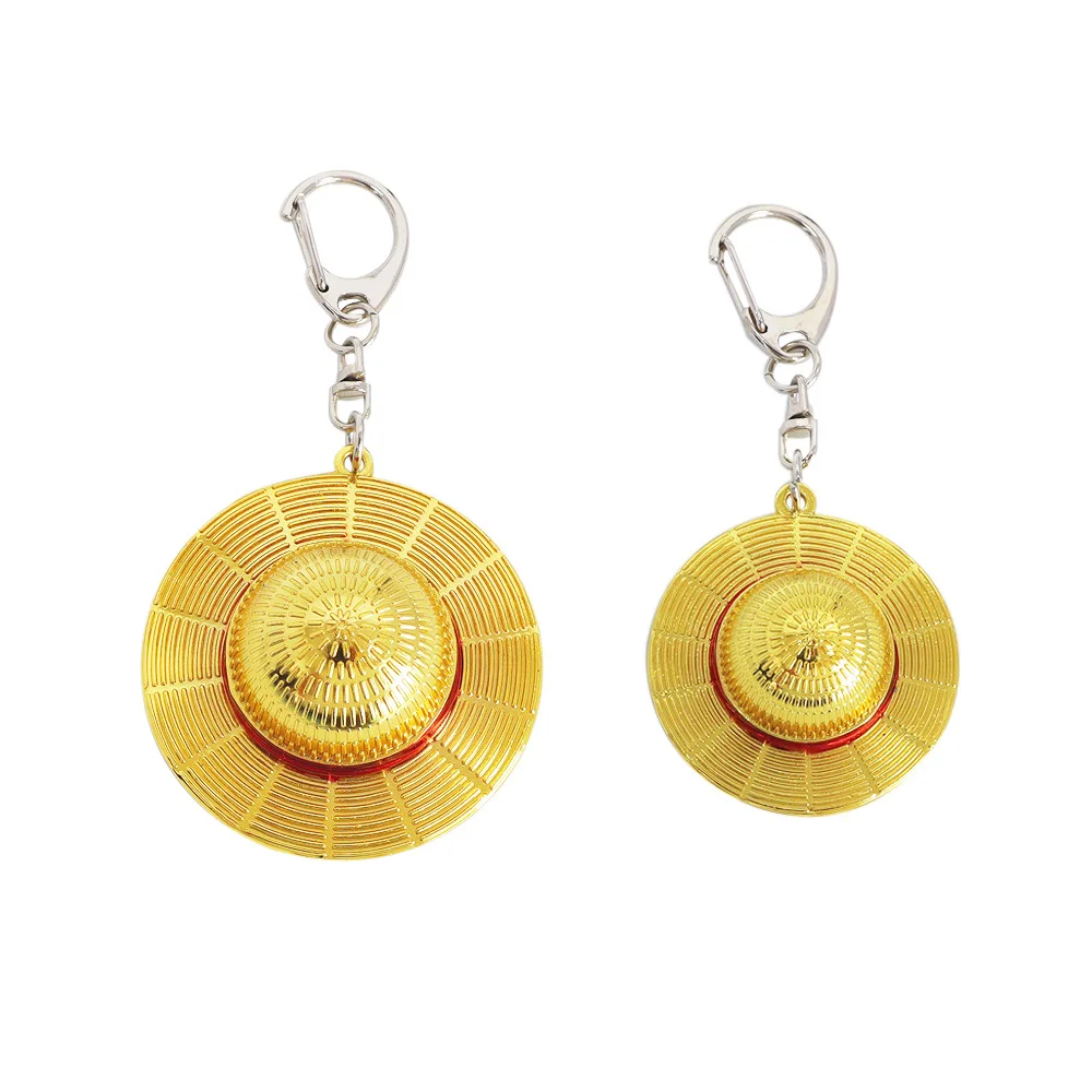 4 Designs Anime Monkey D Luffy Straw Hat Metal Pendant Keychain Charms Creative Cartoon Character Metal Craft Keychain Ornaments
