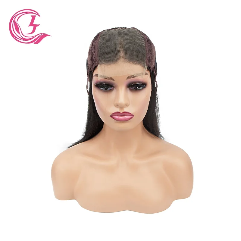 Clj Vendors Perruque Transparent Lace Closure Bobo Brazilian Black 4X4 8Inch Bone Straight Ladies Brazilian Wigs With Braids