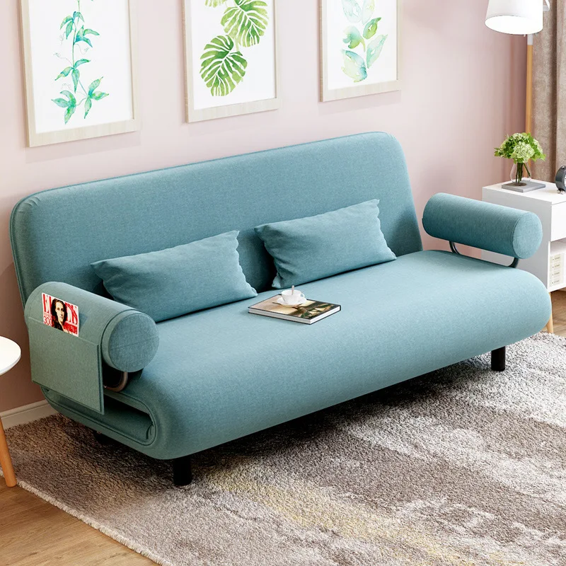Modern Wooden Folding Chair Sleeper Three Seat Sofa Bed Living Room Multi-function Divan