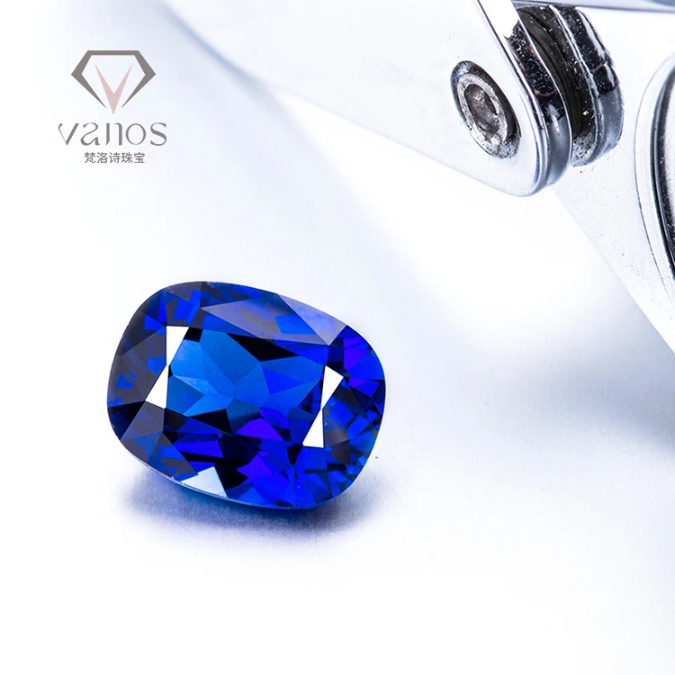Loose Gemstone Stones Cushion Sapphire Cushion Blue Lab Grown Sapphire in Chinese Environmental Friendly Sapphire