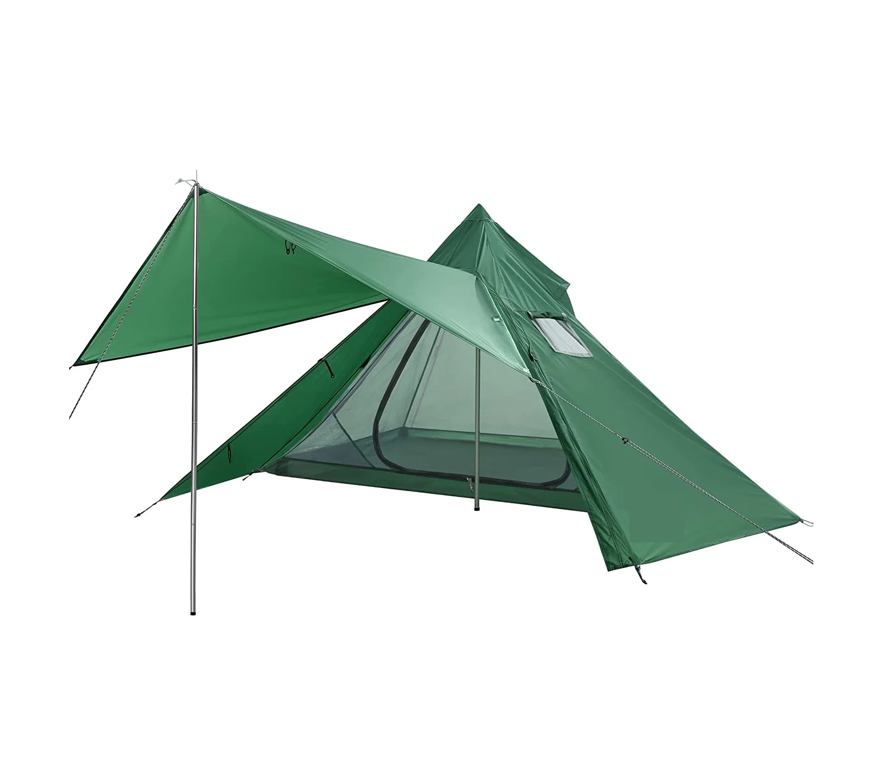 Hot Sell Tent with Stove Window, Waterproof 1 Person 2 Layer Tipi outdoor camping Tent for Camping, Hunting,finishing