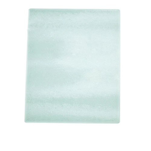 cheap price sublimation blank tempered glass cutting board with white coating 28x39cm