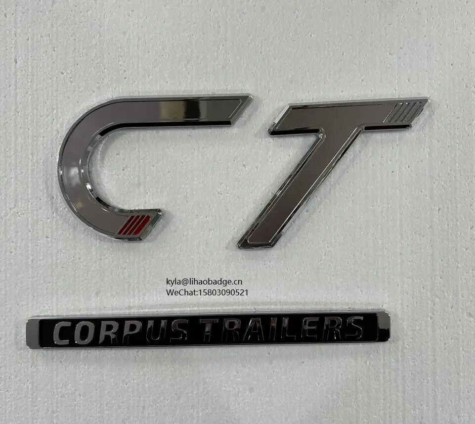 Custom quality ABS chrome car emblem trailer  plate car body sticker