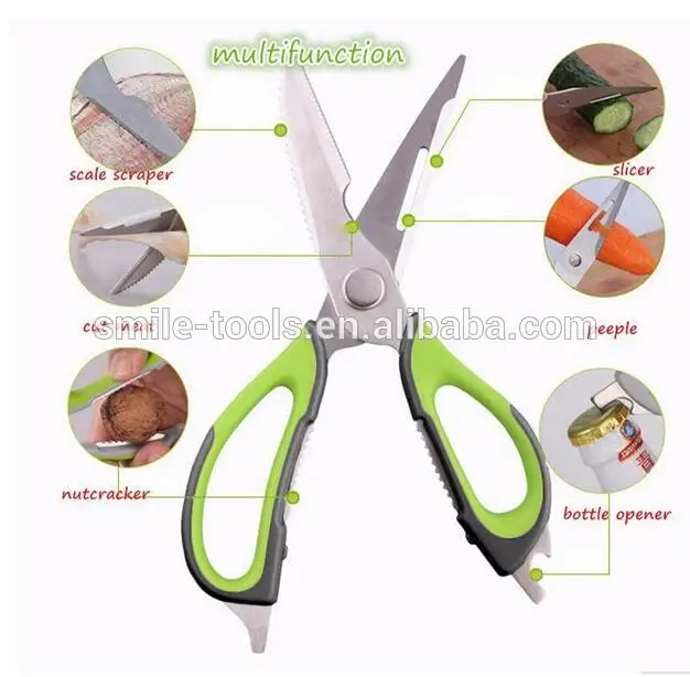 Multi-function Kitchen Scissor Premium Ultra Sharp Utility Scissors Cutting Chicken Fish Meat Scissor With Blade Cover