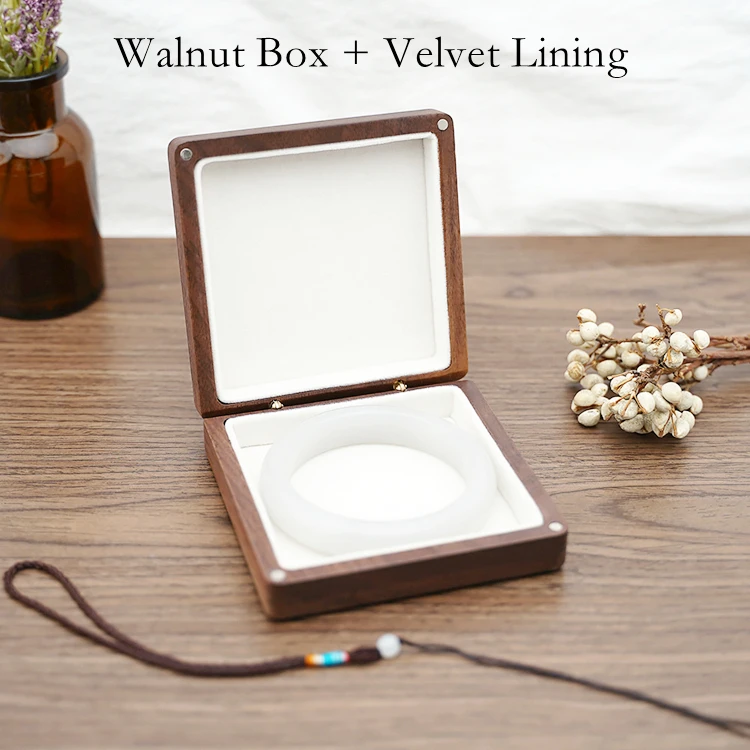 Custom Logo Luxury Gift Packaging Jewelry Display Medium Large Walnut Wooden Bracelet Box