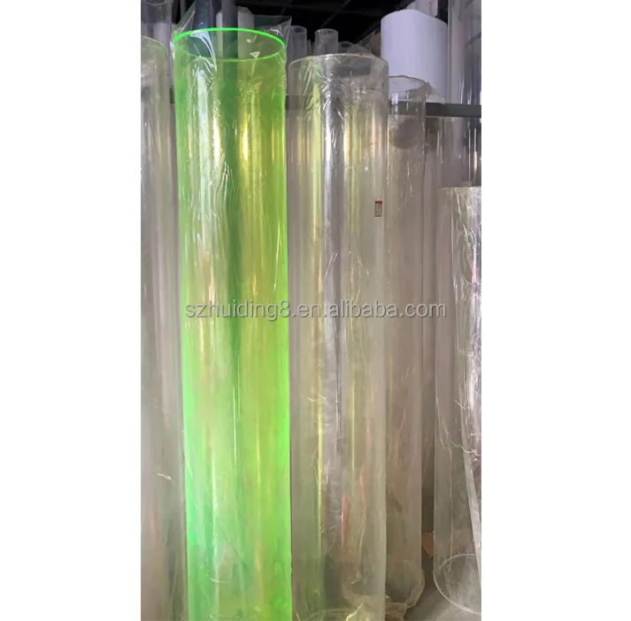 Customized Size Any Color Plastic Tube/Clear Acrylic Transparent green Round Tube/PC Fluorescent green Pipes