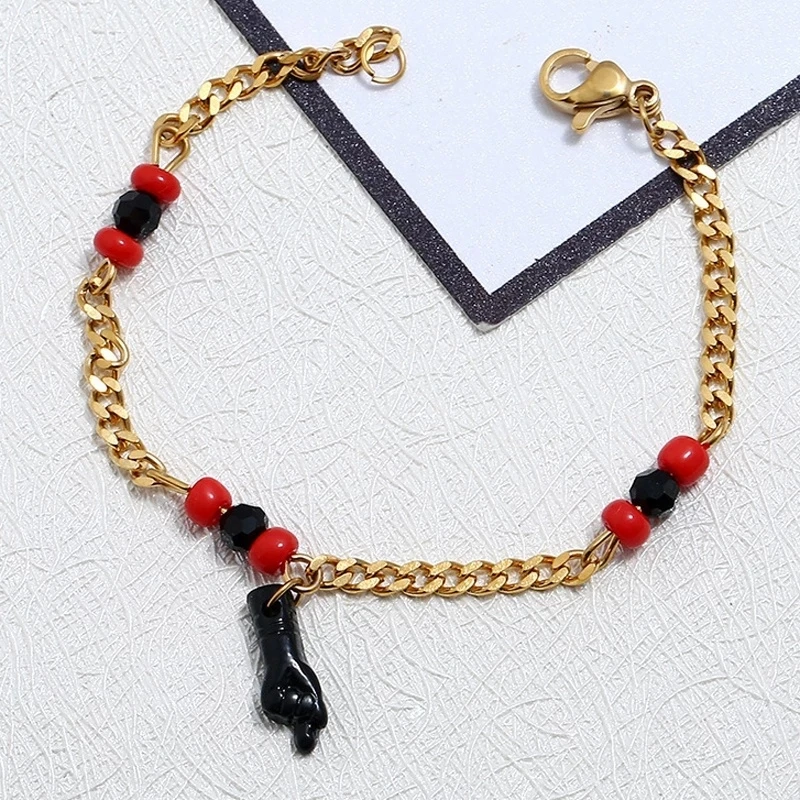 PULSERA MANO DE AZABACHE BEBE/18KC GOLD FILLED BABY AZABACHE BRACELET CHARM GIFTS