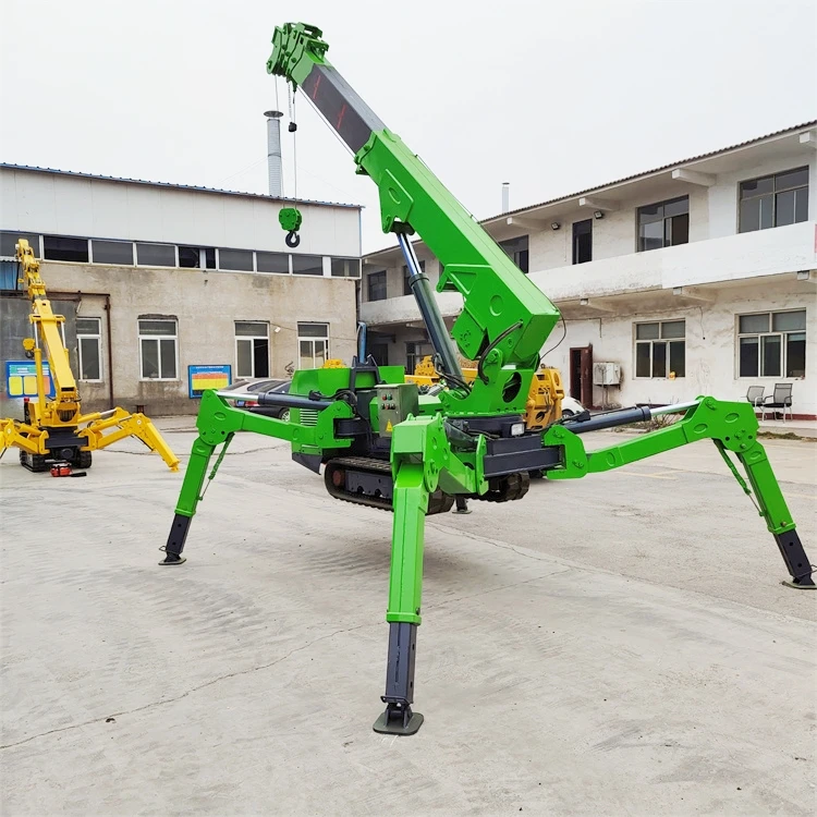 Smart Design Dual Use of Oil and Electricity Mobile Spider Crane with Long Arm Fly Jib 3 Ton Lifting Crane Mini Spider Crane