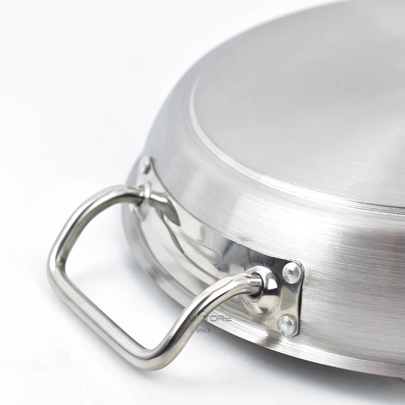 Induction skillet pans cooker kitchen stainless steel cooking pans seafood fry pan