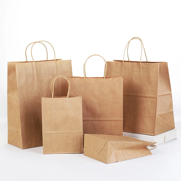 Large loading capacity big paper bags custom printed shopping paper bag low cost brown kraft paper bag