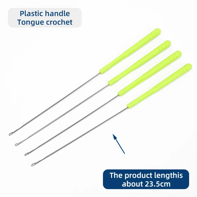 JP Plastic Yellow Handle Tongue Crochet Hook Diy Handwork Knitting Needles Tools Long Type Crochet Hook