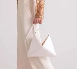 Multi-function folding triangle color matching handbag shoulder ladies bag