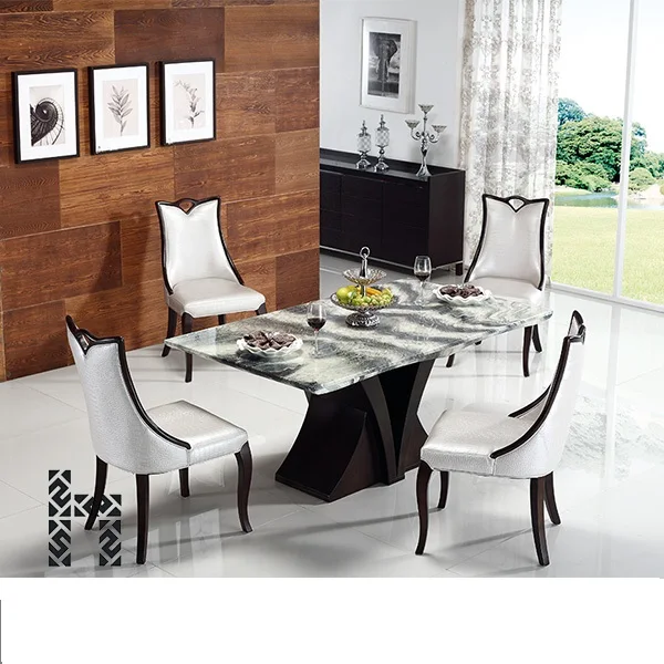 Стильный дизайн квадратной формы дизайнерская белая твердая поверхность/искусственный мрамор 6 мест обеденный стол