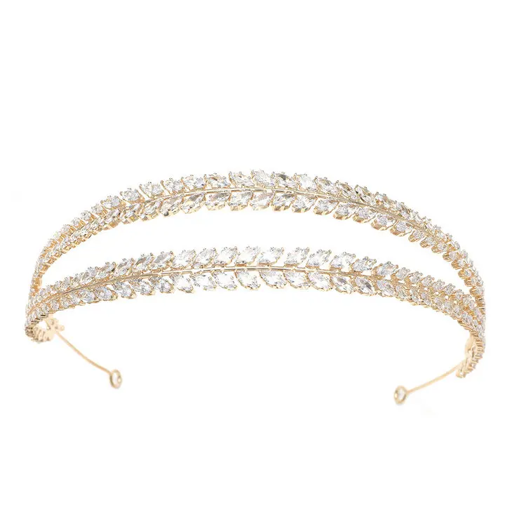 Factory directly sales summer new zircon hairband Amazon cross-border explosive gold and silver headband wedding tiara