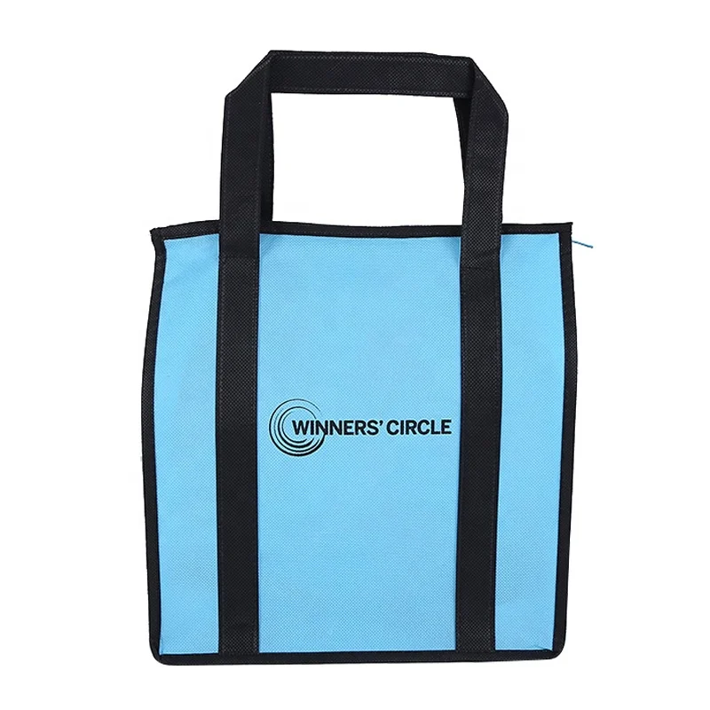 recyle grocery gift bag non woven bag fabric non woven pp metallic laminated bag with zipper manufacturer