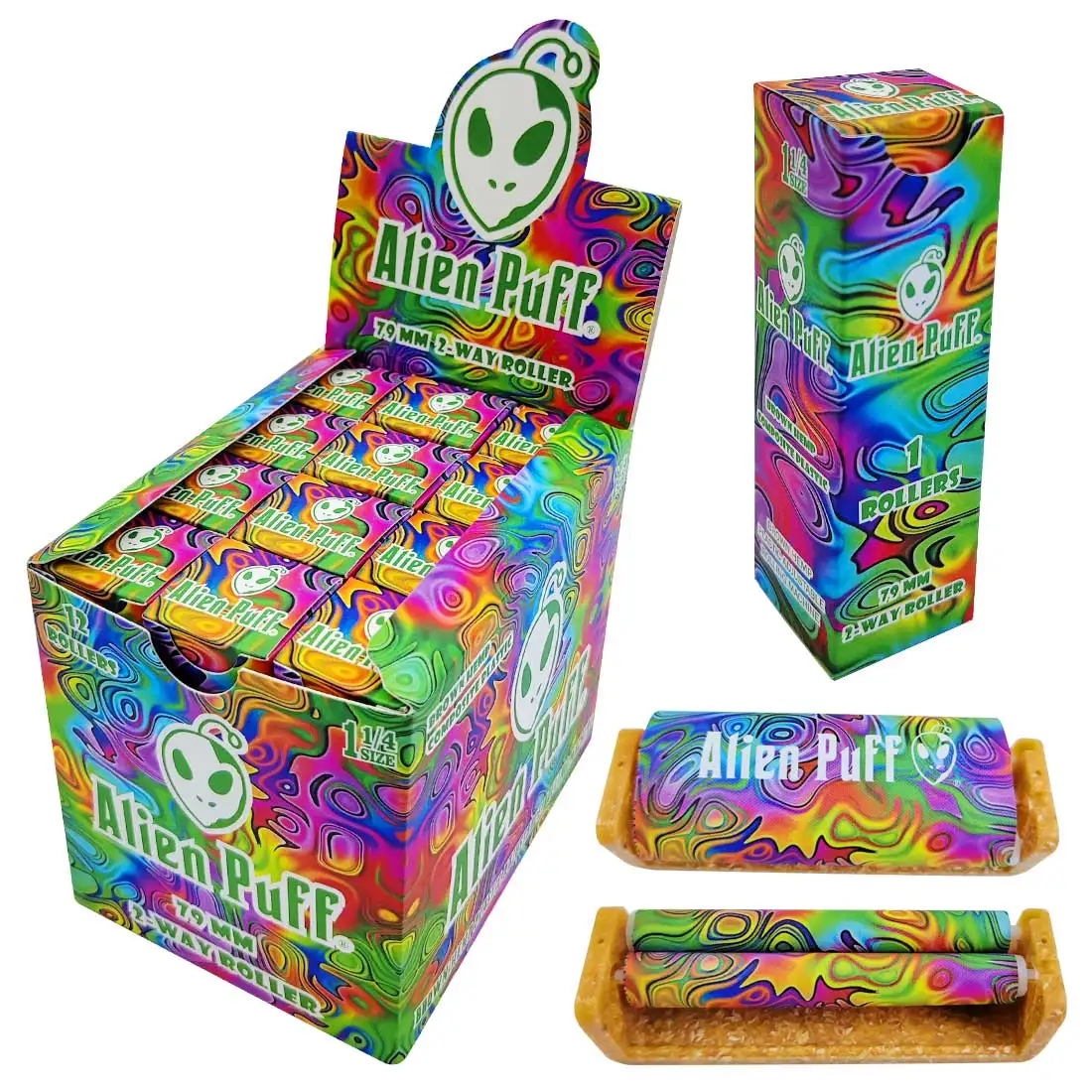 Custom Logo Wholesale 78mm Hemp Plastic Tobacco Cigarette Rolling Machine 1 Pcs per Pack Roller Printed Brand OEM