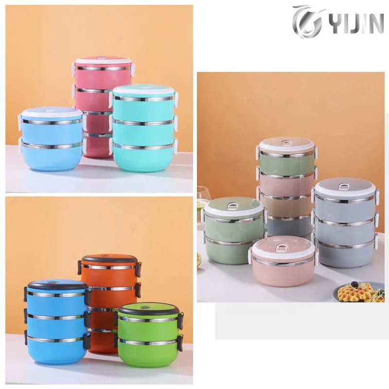 Heat preservation multi layer leakproof portable food container bento stainless steel lunch box for adults kids