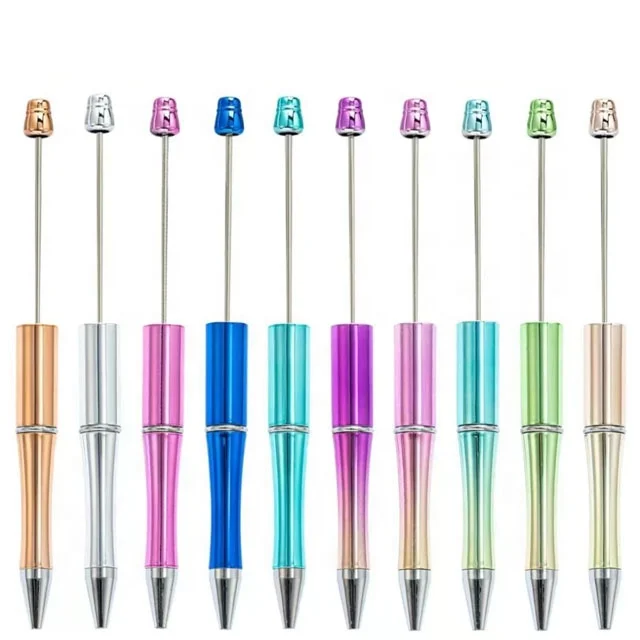 Silicone focal beads ballpoint plastic pens DIY beadable creative add silicone beads blank ballpoint pen