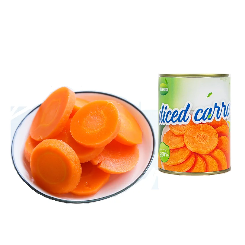 new season Chinese factory supplier canned food canned vegetable canned carrot slices/dices/strips  in brine in tin