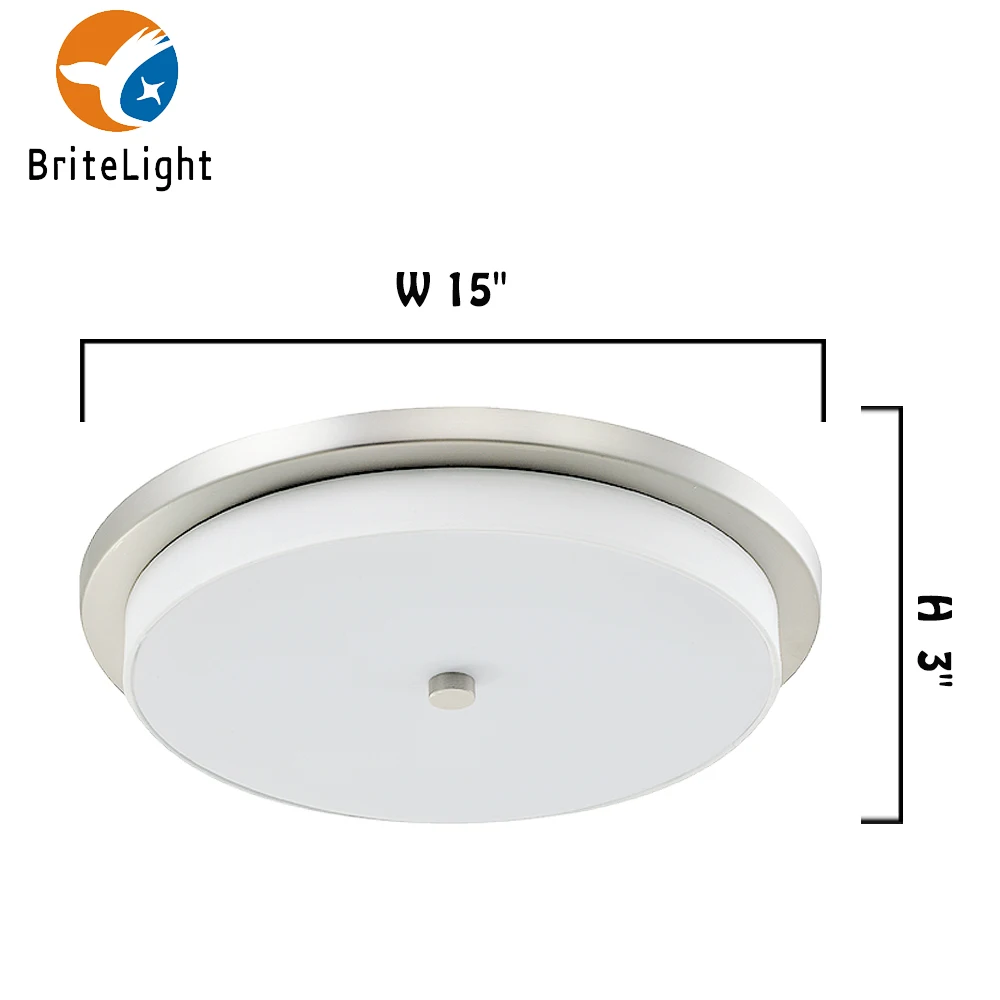 10 inch White Fabric Shade Round Surface Mounted Home  Office Modern Ceiling Light