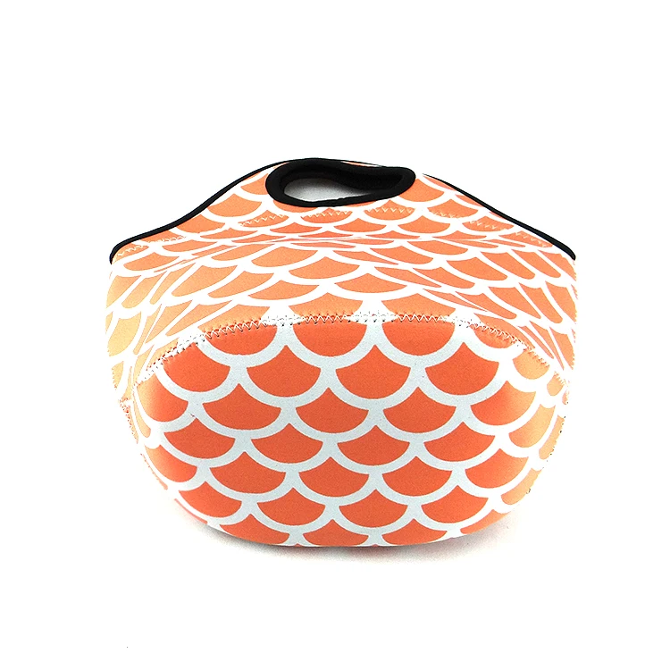 Full custom printed insulated neoprene  lunch tote cooler bag