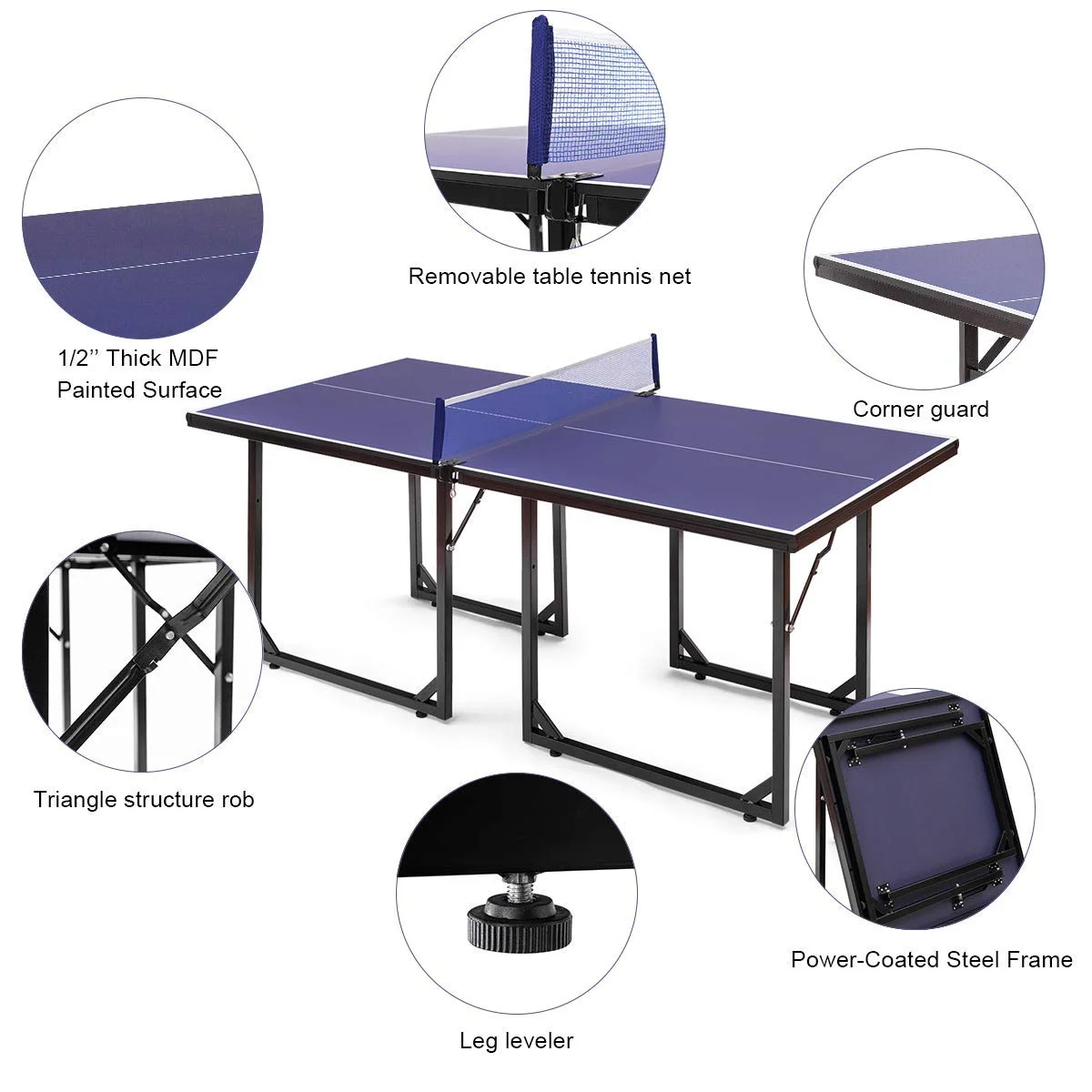 High Quality Purple Blue  Pingpong Table Children Indoor tennis table