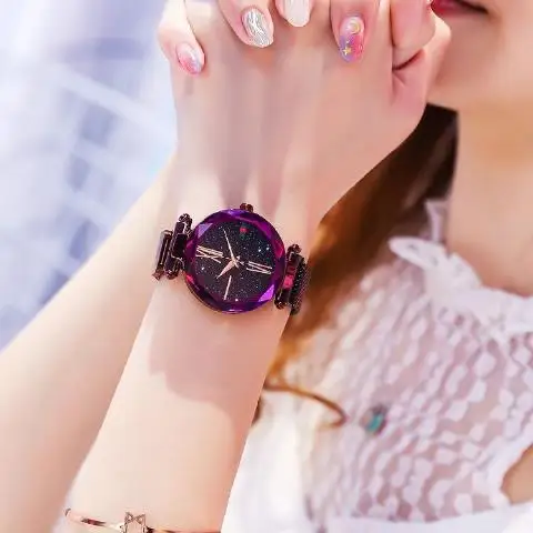 Starry Sky Star Lady High Quality Mesh Strap Magnetic Watch