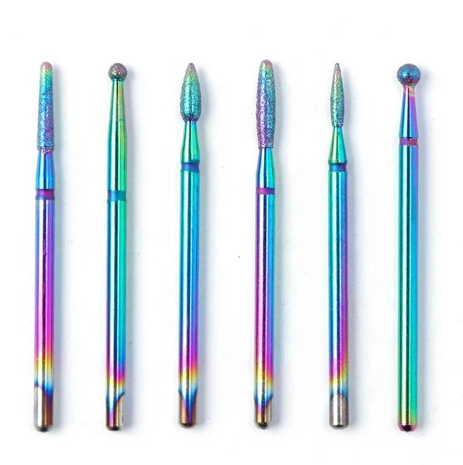 
Rainbow Diamond Nail Drill Bit Set 3/32