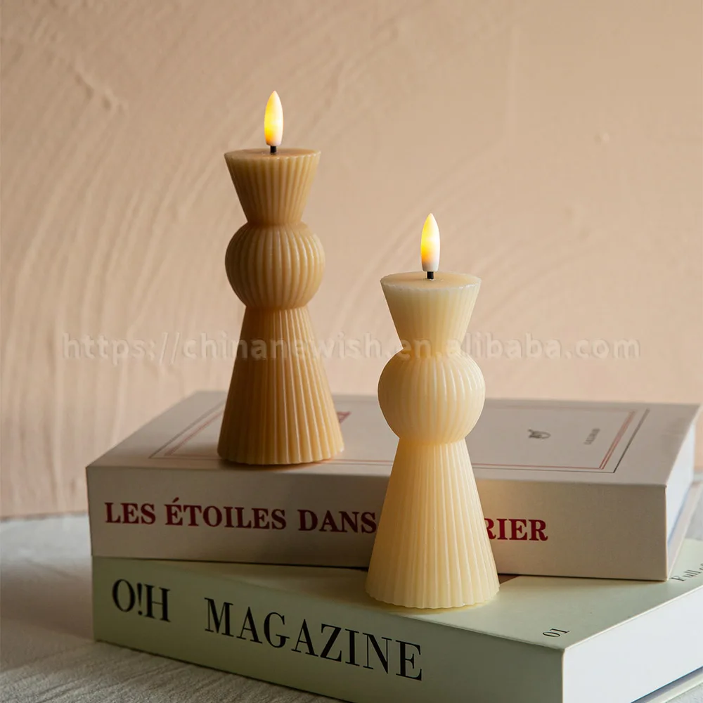 Kanlong Christmas Decoration Fine striped electronic wax led candle light