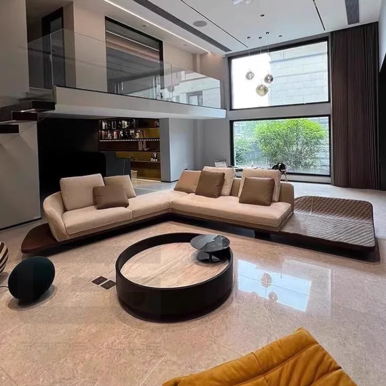 High end italian designer latest design leather fabric sofa luxury living room furniture italian sofa