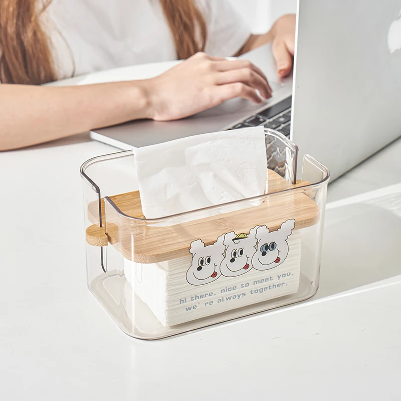 Modern Square Plastic Clear Car Hotel Living Room Paper Dispenser Container Napkin Holder Tissue Boxes