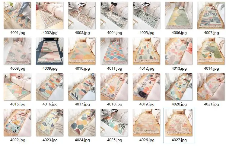 Latest Design Bedroom Rugs 100% Cotton Home Woven Tufted Mats