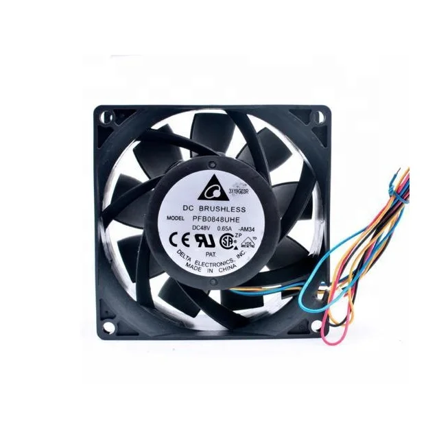 DELTA PFB0848UHE 48V DC 0.65A 19.68W 8038 80x80x38mm 7500rpm Ball Bearing Wire Leads Micro Cabinet Inverter axial cooling fan