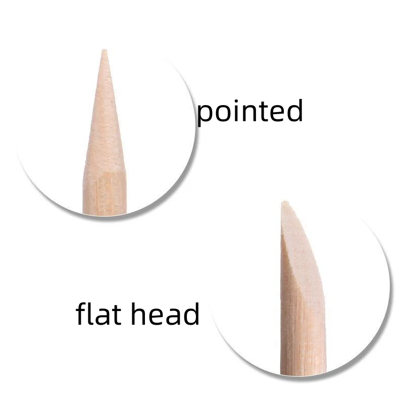 Custom double ended manicure and pedicure tools orange wooden nail sticks manicure sticks for nail