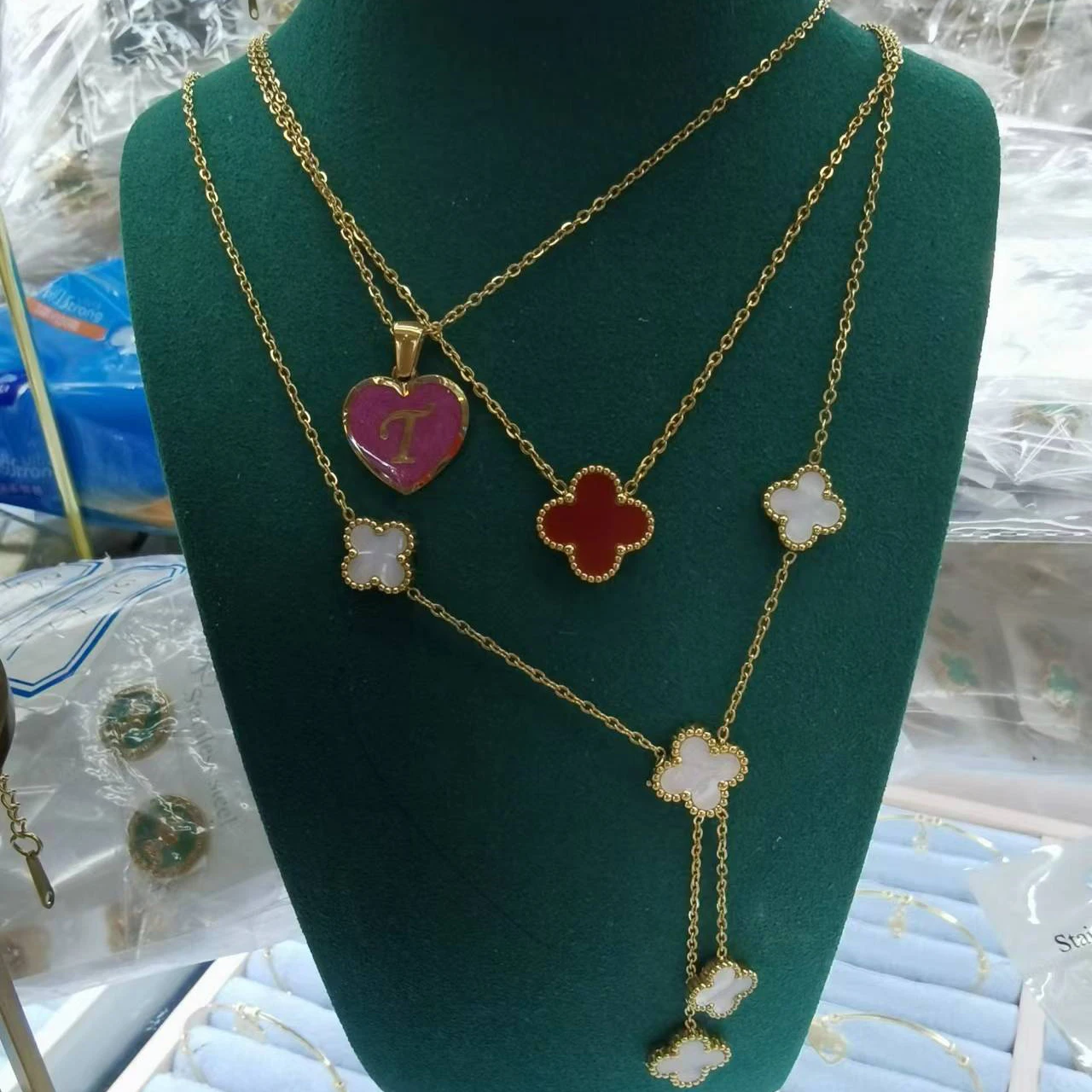water proof none tarnish necklace no fade jewelry flower trendy necklace in discount